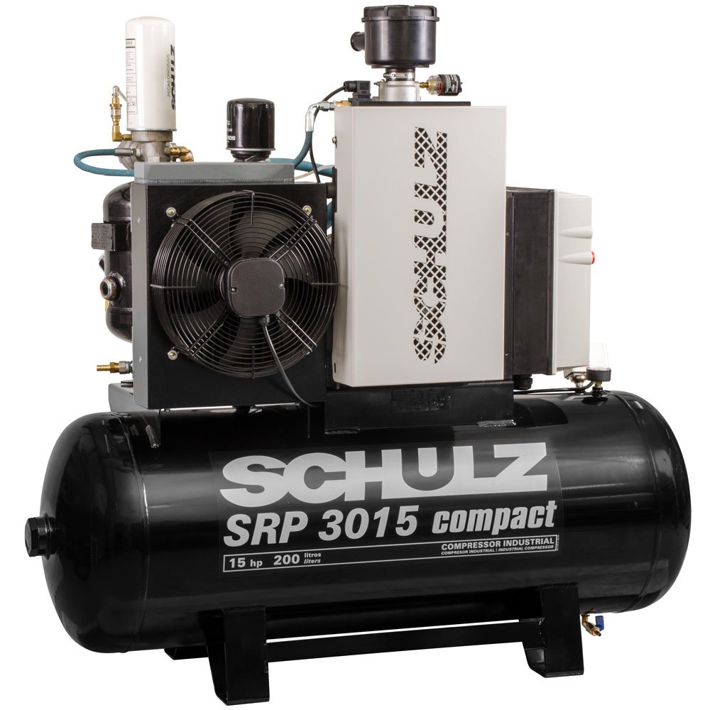 1578051341660 Compressor de Ar de Parafuso SRP 3015 Compact 59 Pés 183L 15HP 380V Trifásico SCHULZ-970.3893-0/V2 - Imagem 1