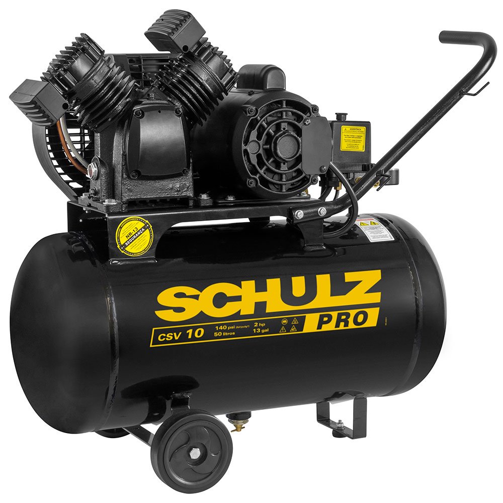 1604923553397 Compressor de Ar Portátil com Rodas 10 Pés 50L 2HP 140PSI 220V SCHULZ-CSV10PRO/50 - Imagem 1