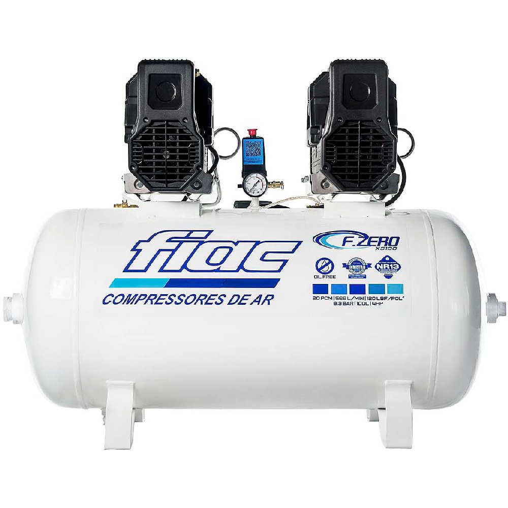 1634821930830 Compressor de Ar Isento de Óleo XS100 120 PSI 100L 4HP 220V FIAC-8975706123 - Imagem 1