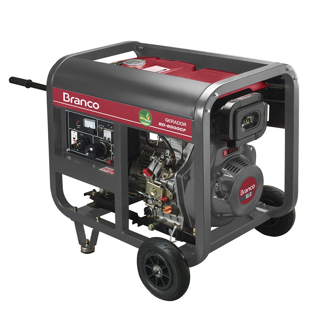 1668792207665 Gerador de Energia à Diesel Monofásico 5,5Kva 110/220V BD-6500 Partida Elétrica BRANCO-90304423 - Imagem 1