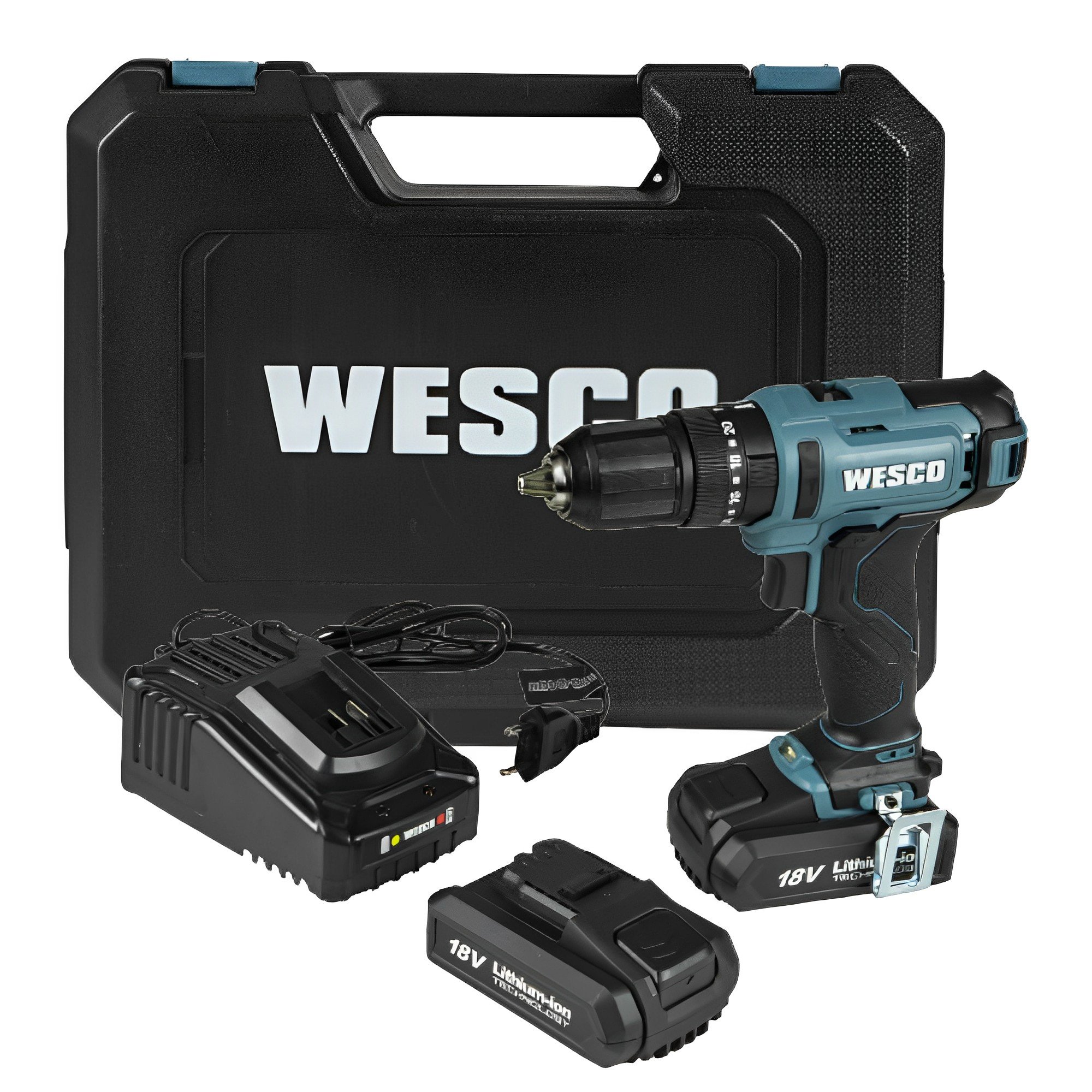 1679338408930 Parafusadeira Furadeira de Impacto 1/2 Pol. 18V com 2 Baterias 2.0Ah Carregador Bivolt e Maleta WESCO-WS2390K2 - Imagem 1