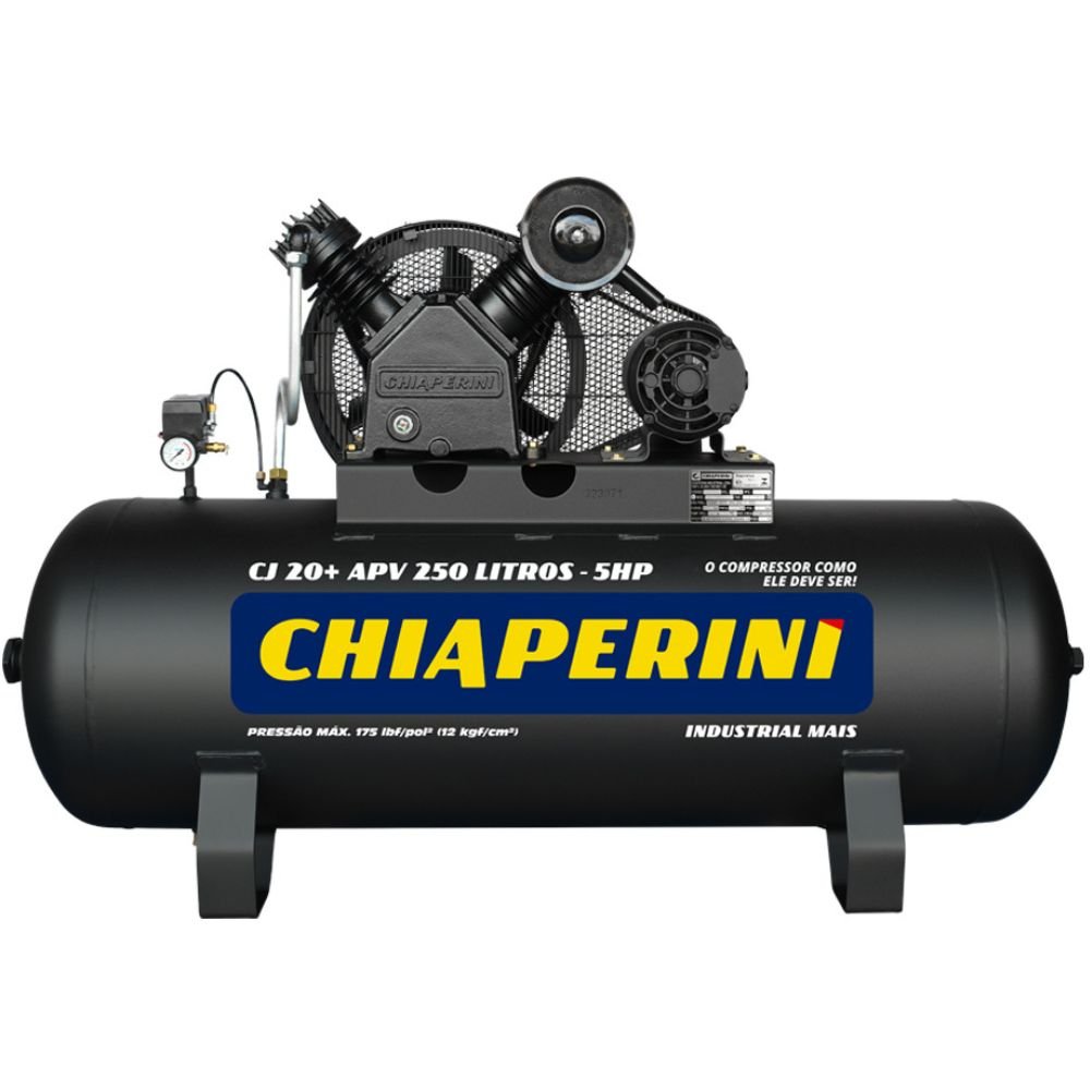 1709644087177 Compressor de Ar 20 Pés 250L 5HP 175 PSI 220/380V - Trifásico CHIAPERINI-690 - Imagem 1