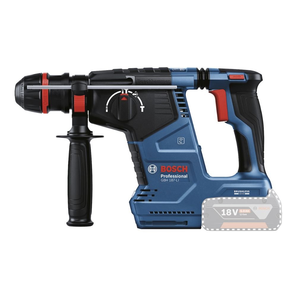 1727895939558 Martelete Perfurador Rompedor SDS Plus 2,4 18V Brushless sem Bateria GBH 187-LI BOSCH-06119231E1-000 - Imagem 1