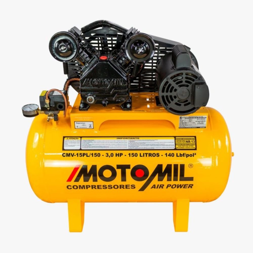 1739805374403 Compressor de Ar Air Power 15 Pés 150L 3HP 110/220V MOTOMIL-CMV-15PL/150 - Imagem 1