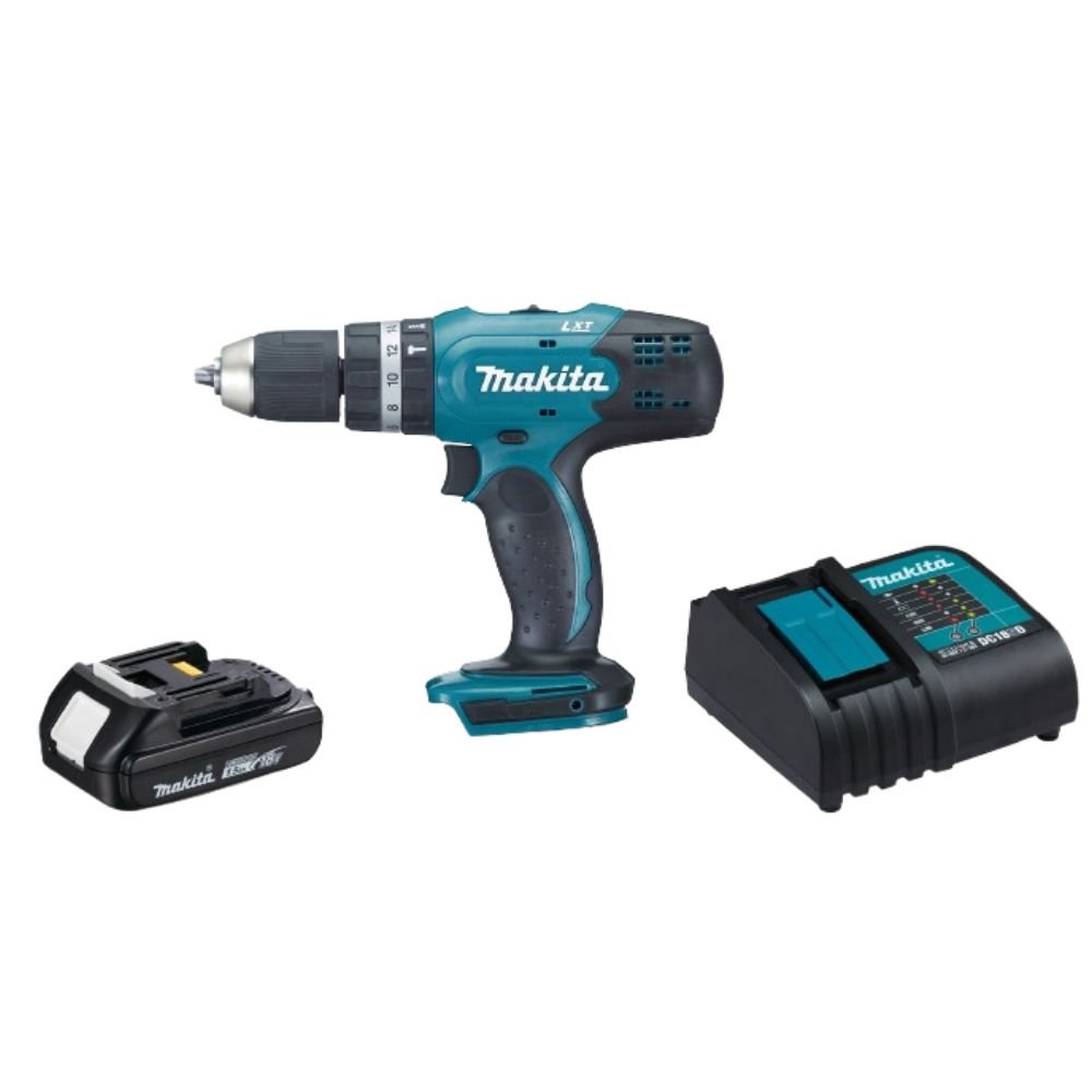 1740673223357 Parafusadeira/Furadeira de Impacto 1/2Pol. com Bateria 18V 1,5Ah e Carregador MAKITA-DHP453Y002 - Imagem 1