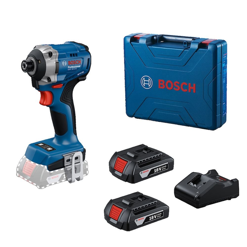 1742412349833 Parafusadeira de Impacto 1/4 Pol. GDR 18V-215 18V com 2 Baterias e Maleta BOSCH-06019N20E6-000 - Imagem 1