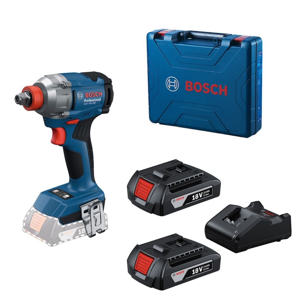 1747149240953 Chave de Impacto 1/2 e 1/4 Pol. GDX 18V-285 com 2 Baterias 18V e Maleta BOSCH-06019N21E6-000 - Imagem 1
