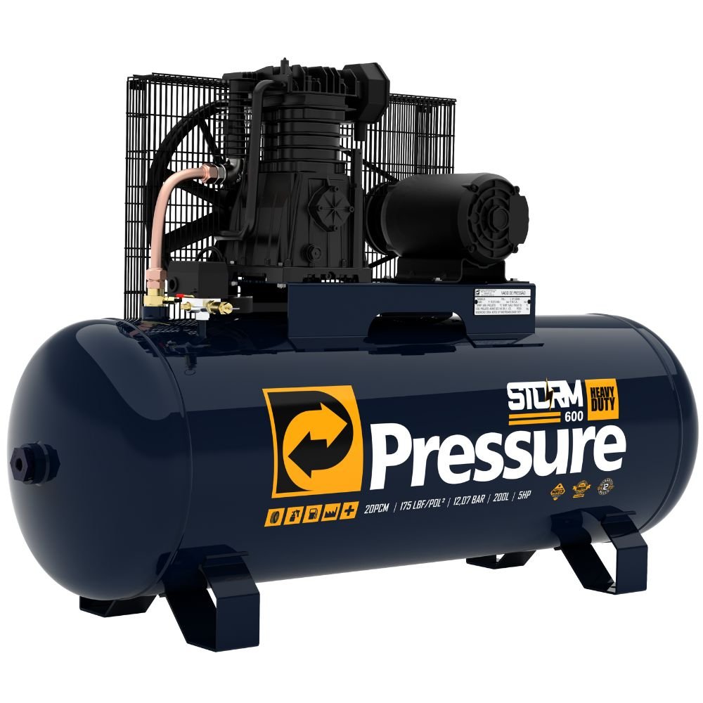 1755025592238 Compressor de Ar Storm 600HP 20 Pés 200L Alta Pressão 220/380V Trifásico PRESSURE-8975703029 - Imagem 1