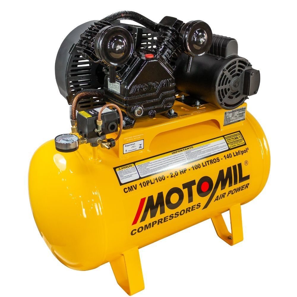 1755204847656 Compressor de Ar 2HP 9 Pés 100L 220V CMV 10PL/100A MOTOMIL-0003944 - Imagem 1