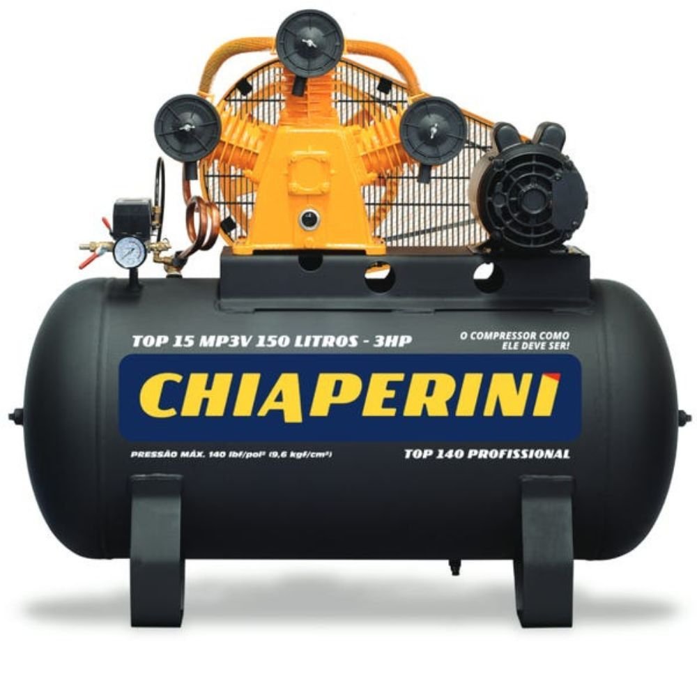 1755804873233 Compressor de Ar Top 15 150L 3HP 15 Pés 110/220V CHIAPERINI-TOP15-MONO - Imagem 1