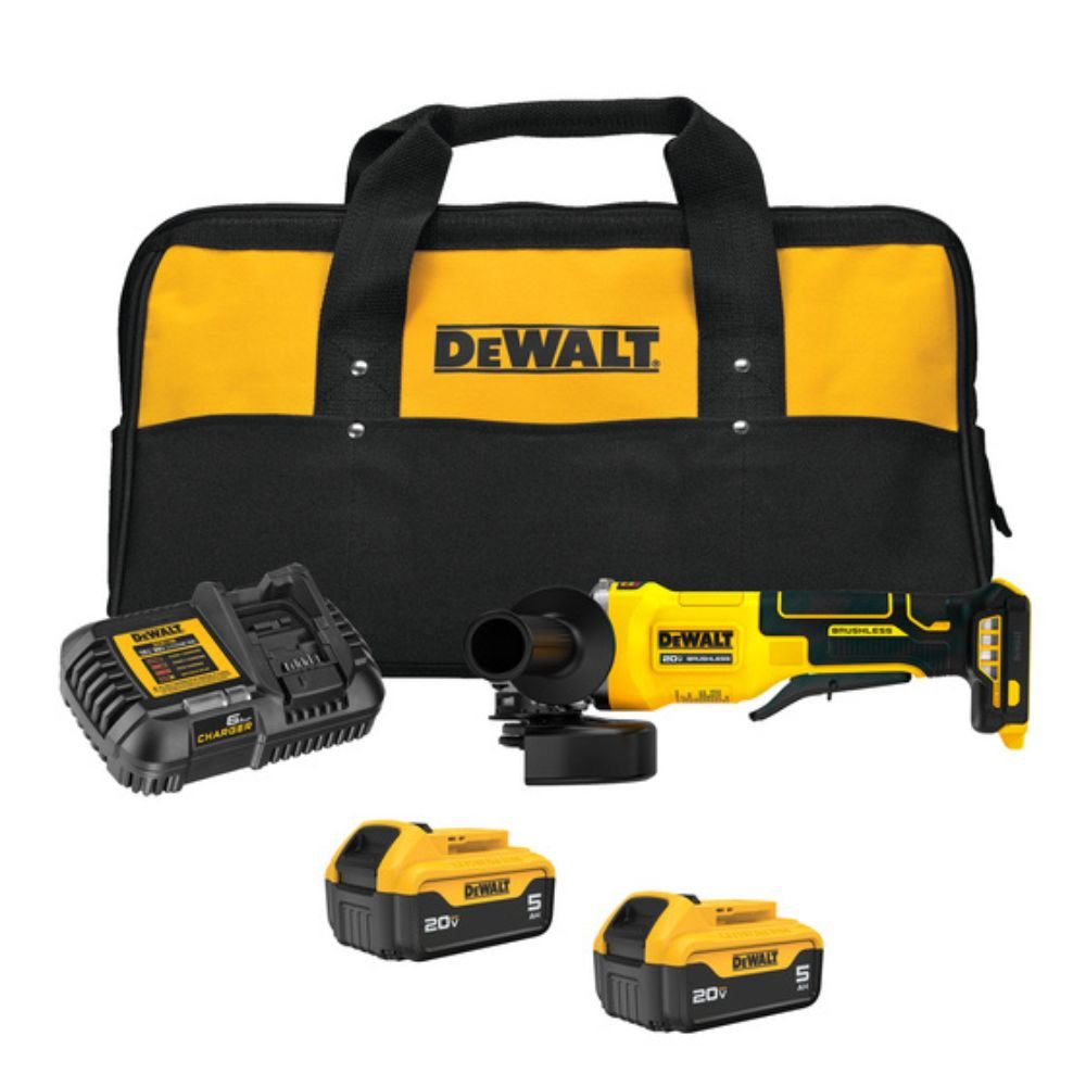 1760440949804 Esmerilhadeira Angular 4.1/2 Pol 20V Max Brushless com 2 Baterias 5Ah Carregador Bivolt e Maleta DEWALT-DCG408P2-BR - Imagem 1