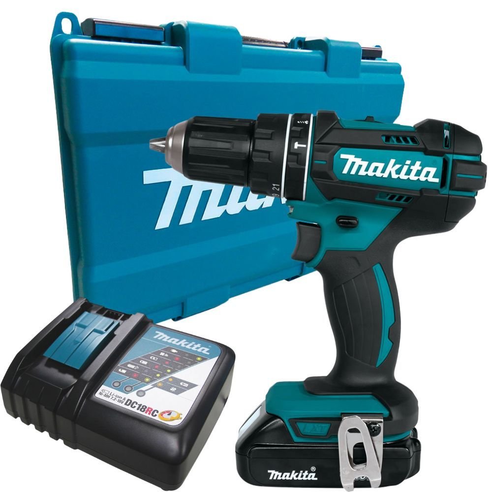 1764779072739 Parafusadeira/Furadeira de Impacto 1/2Pol. com Bateria 18V 1,5Ah Carregador e Maleta MAKITA-DHP482Y002 - Imagem 1