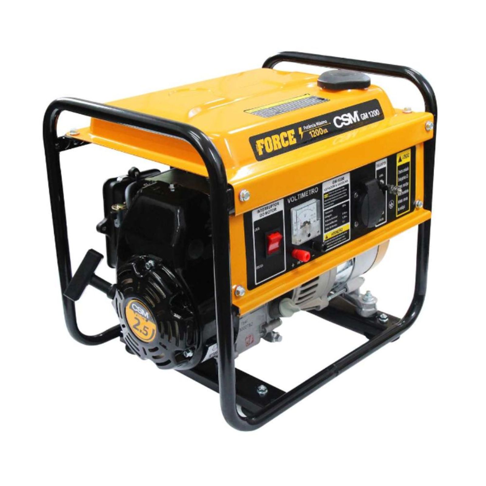 36665893-1600-1600 Gerador à Gasolina 1,2 kVA 4 Tempos 4L 4,5h GM1200 Force CSM - Imagem 1