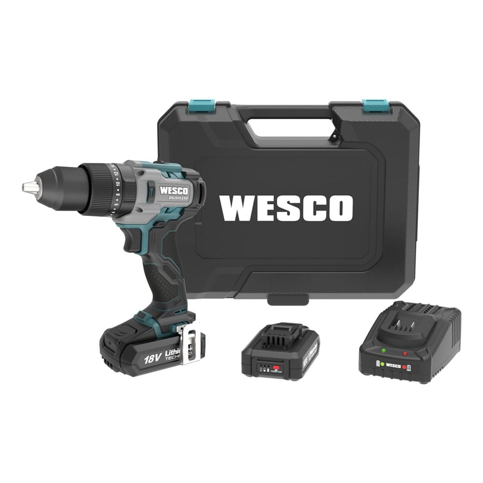 36666597-1600-1600 Furadeira Parafusadeira de Impacto 1/2" 18V 2 Bat WS2419k2 Brush Wesco - Imagem 1