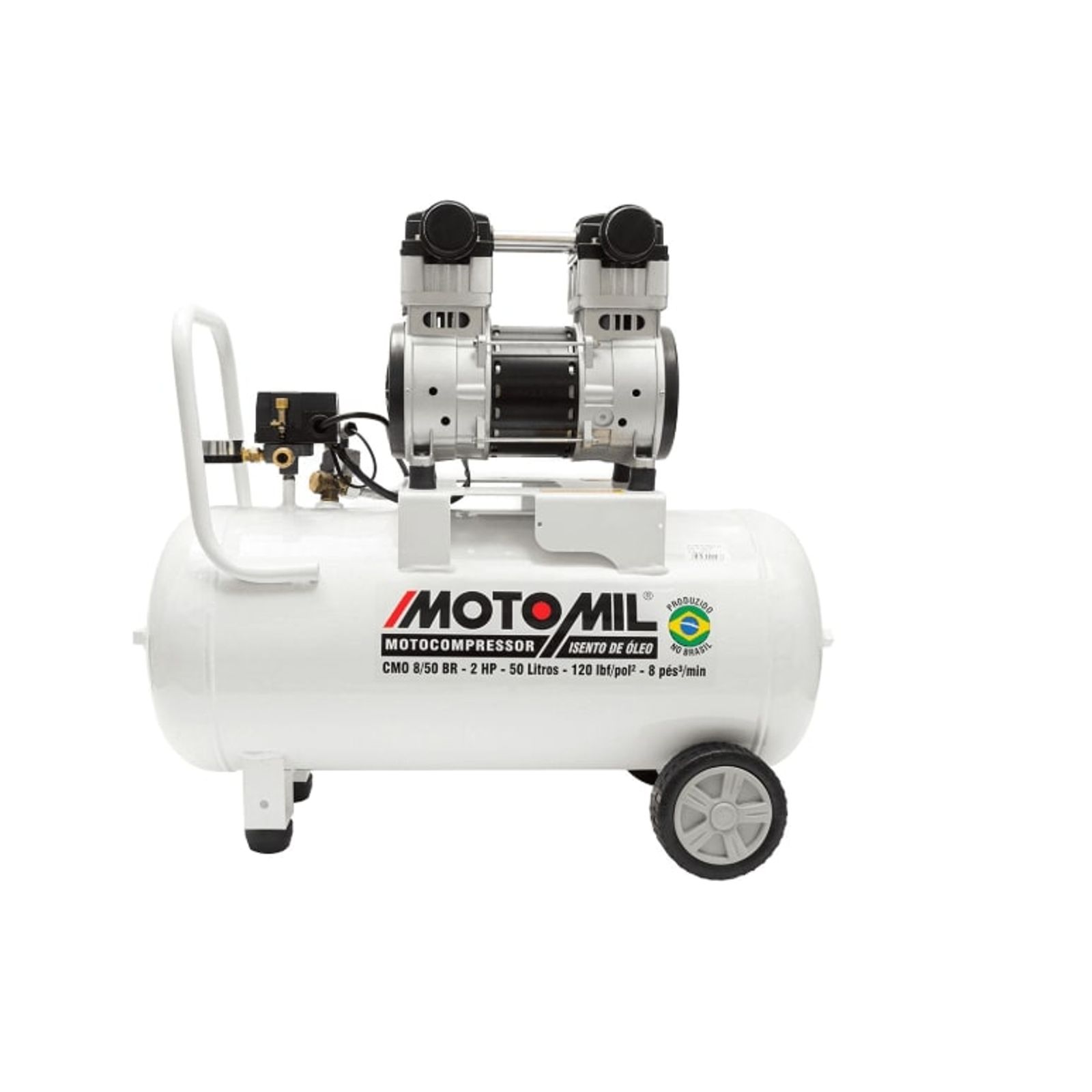 36680966-1600-1600 Compressor Odontológico Isento Óleo CMO 50L 8 pés 120LBS 2HP 220V Mono - Imagem 1