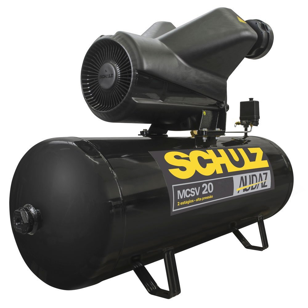 Compressor-de-Ar-A-schulz-mcsv202001 Compressor de Ar Audaz 5HP 20 Pés 200L 175 PSI 220/380V - Trifásico SCHULZ-MCSV20/200 - Imagem 1