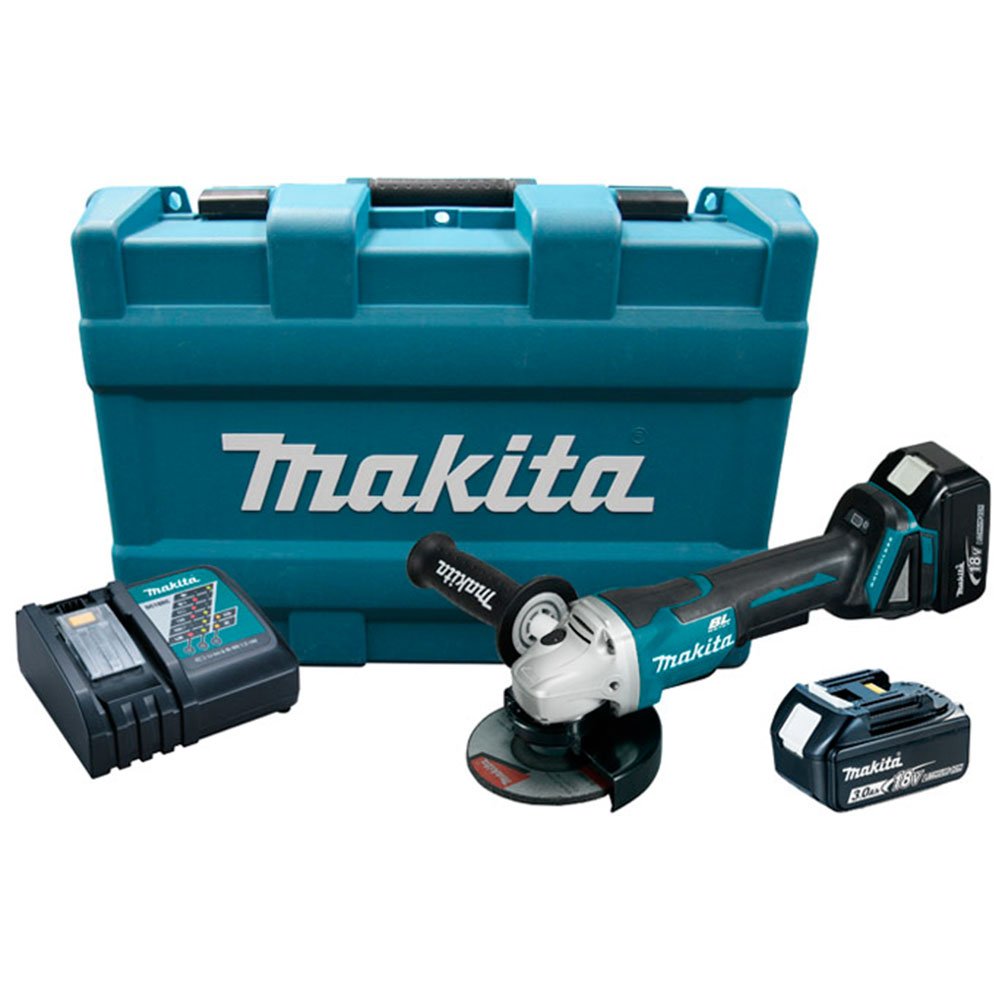 Esmerilhadeira-Angular-5-Pol-a-Bateria-1-makita-dga505rfe-bivolt1 Esmerilhadeira Angular 5 Pol. à Bateria 18V Íons-Lítio com 2 Bat. e Maleta MAKITA-DGA505RFE-BIVOLT - Imagem 1